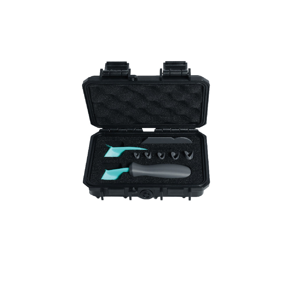 Bihui Epoxy Applicator Set in a storage box, including handle and interchangeable paddles and attachments.