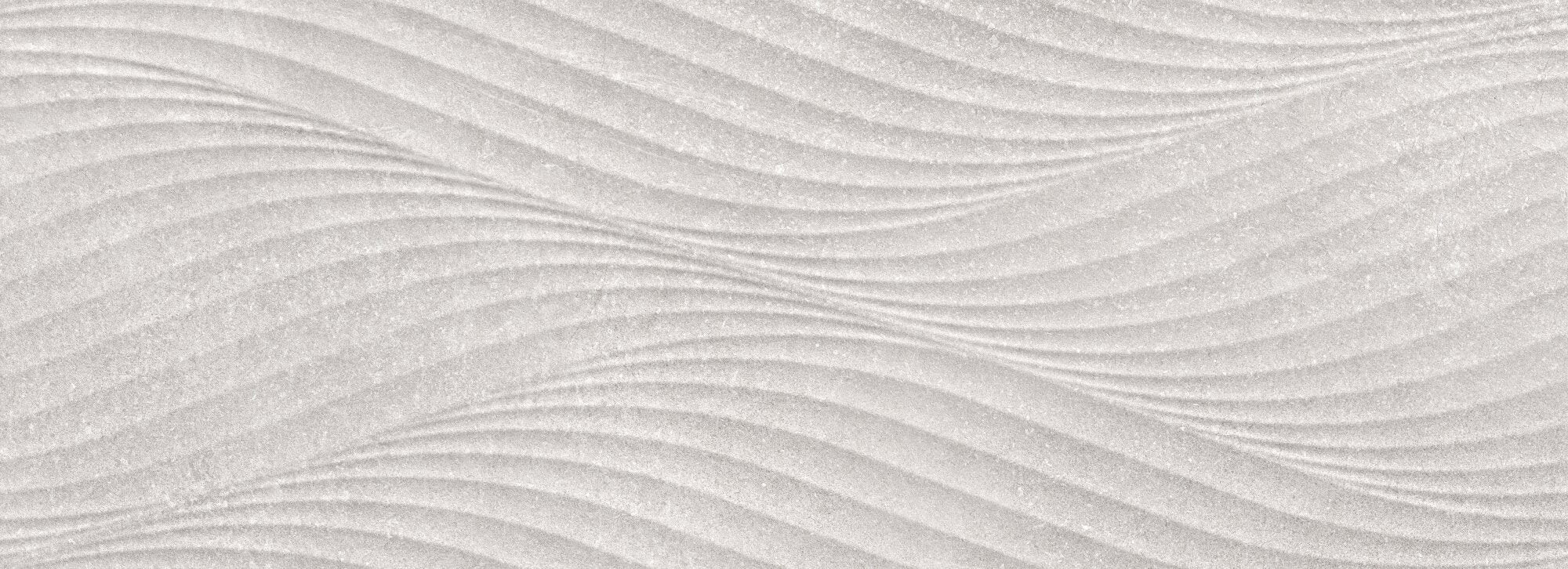 Reserve Silver Wave ceramic wall tile featuring a flowing, sculpted surface in soft silver tones.