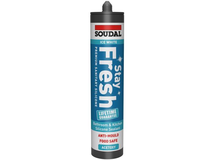 Soudal Stay Fresh Sanitary Silicone Sealant 290ml - Ice White