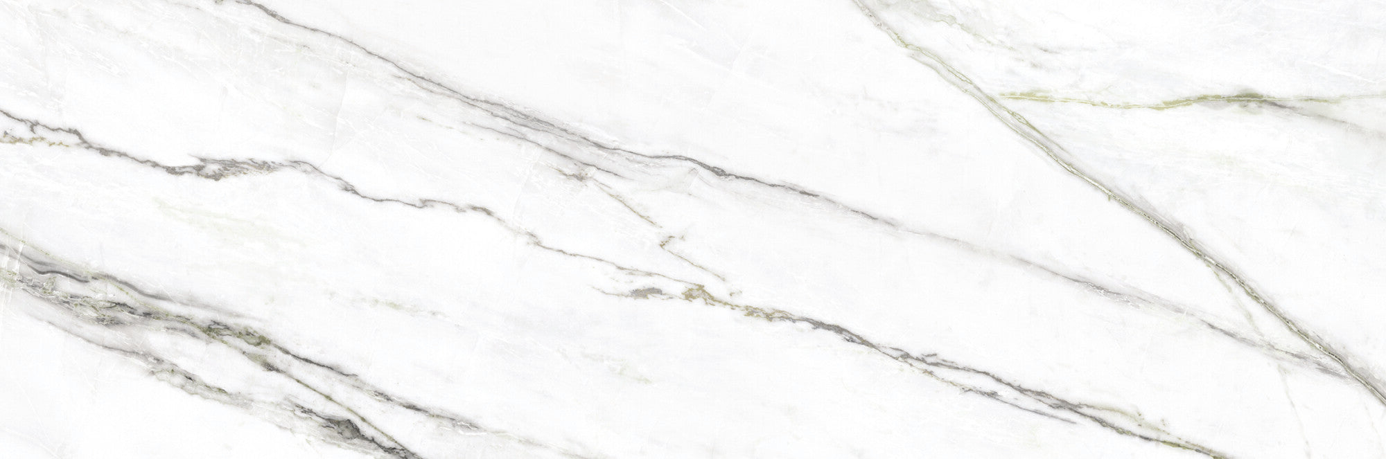 Calacatta Green ceramic wall tile showcasing elegant white tones with soft green and charcoal veins.