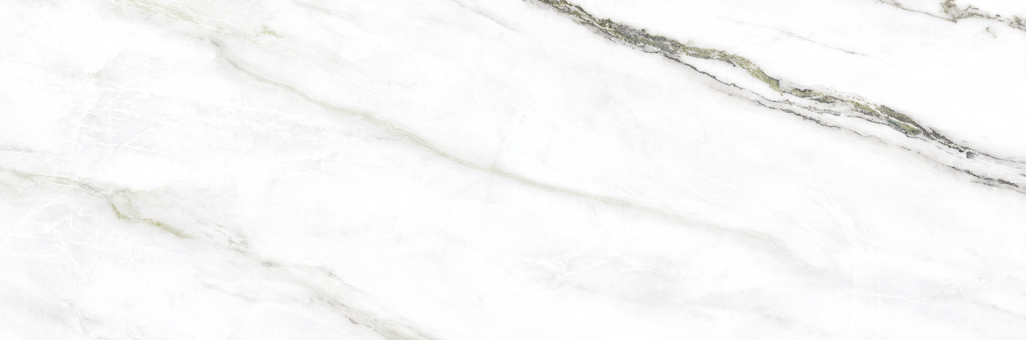 Calacatta Green ceramic wall tile showcasing elegant white tones and soft green charcoal veins, 33.3x100cm.