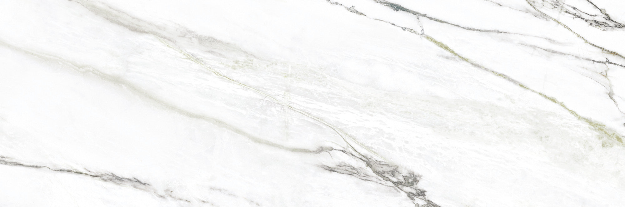 Calacatta Green ceramic wall tile with elegant white base and soft green veins.