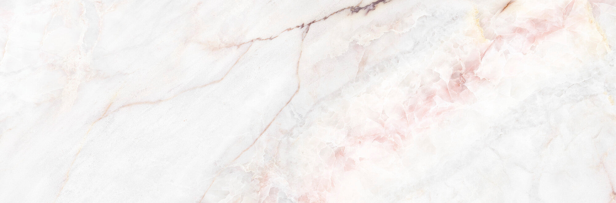Lia White 33.3x100cm ceramic wall tile with soft white and pinkish veining.