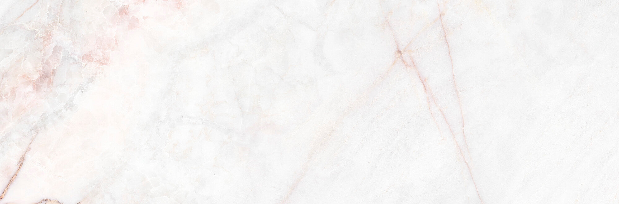 Lia White 33.3x100cm matt ceramic wall tile showcasing subtle pinkish veining on a soft white background.