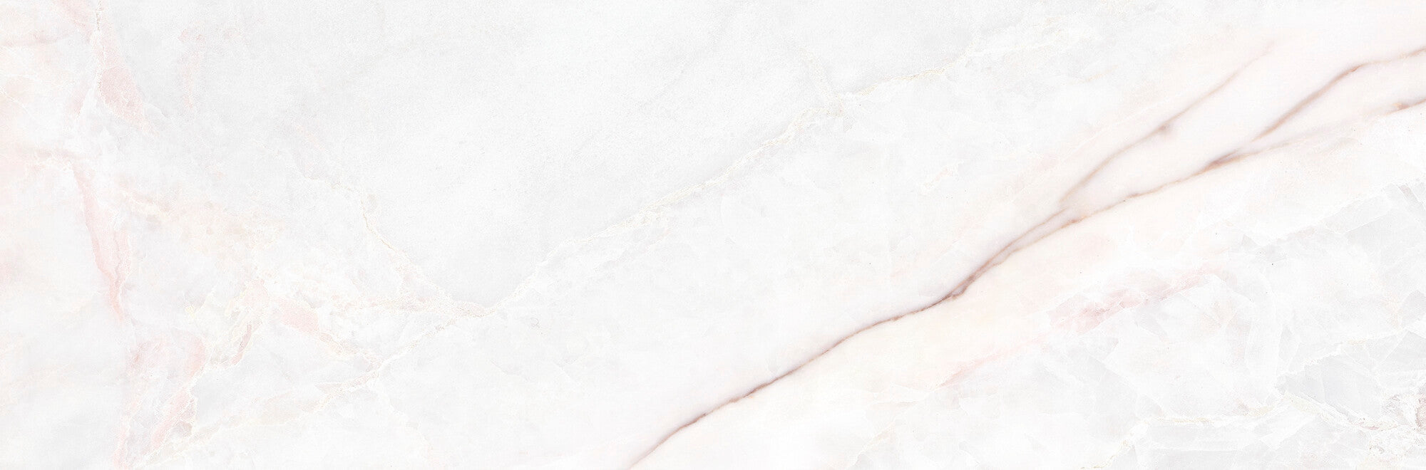 Lia White 33.3x100cm matt ceramic wall tile with soft white canvas and delicate pinkish veining.