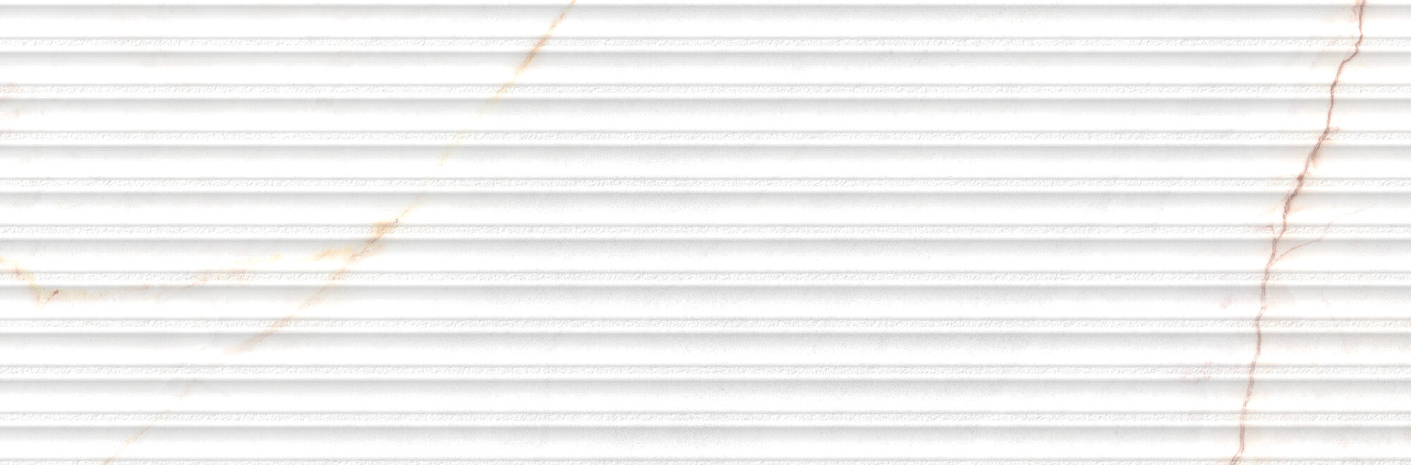 Lia White Decor 33.3x100cm ceramic wall tile featuring a matte finish and subtle linear relief with pinkish veining.