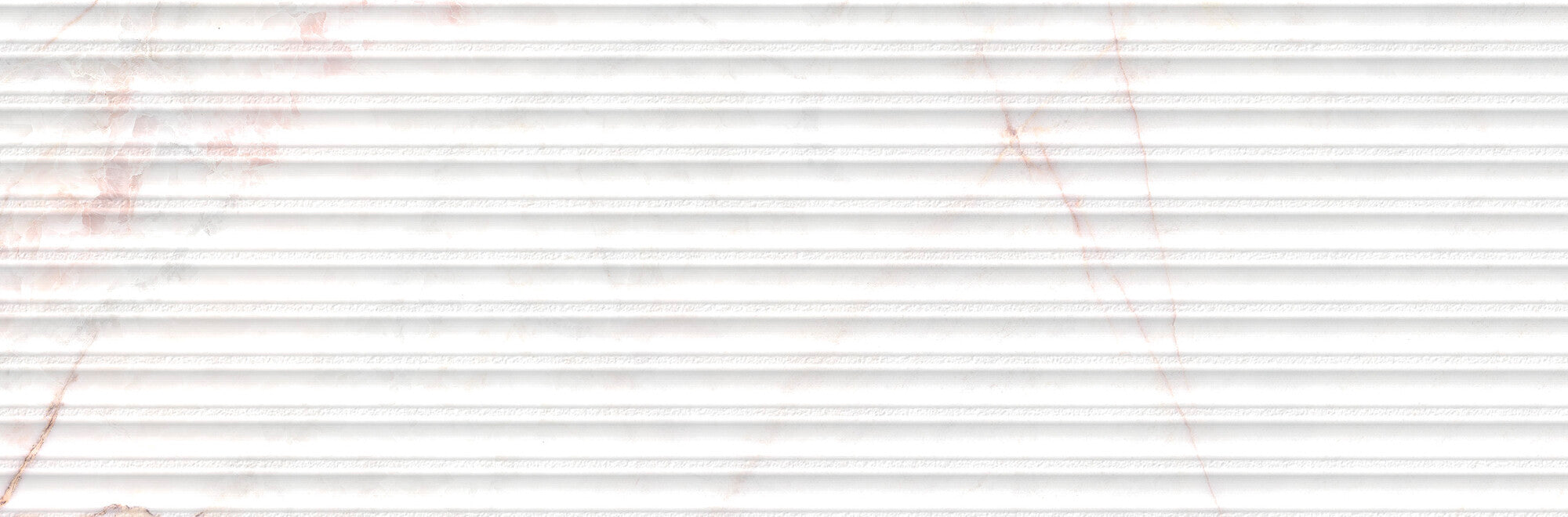 Lia White Decor 33.3x100cm ceramic wall tile showcasing soft pinkish veining and textured linear relief.