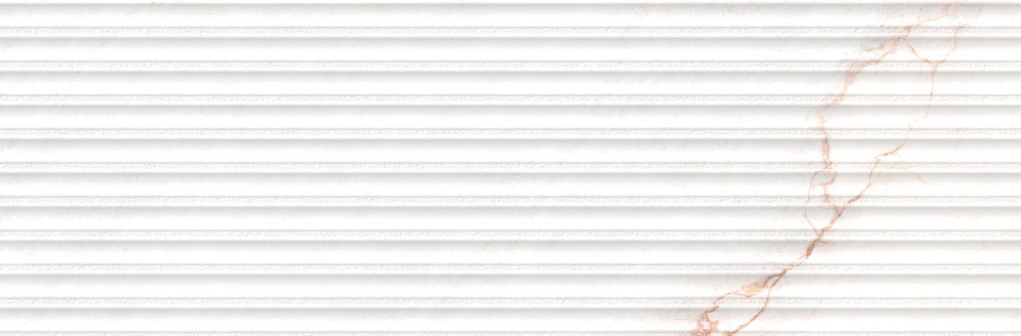 Lia White Decor 33.3x100cm ceramic wall tile with subtle linear relief and pinkish veining.