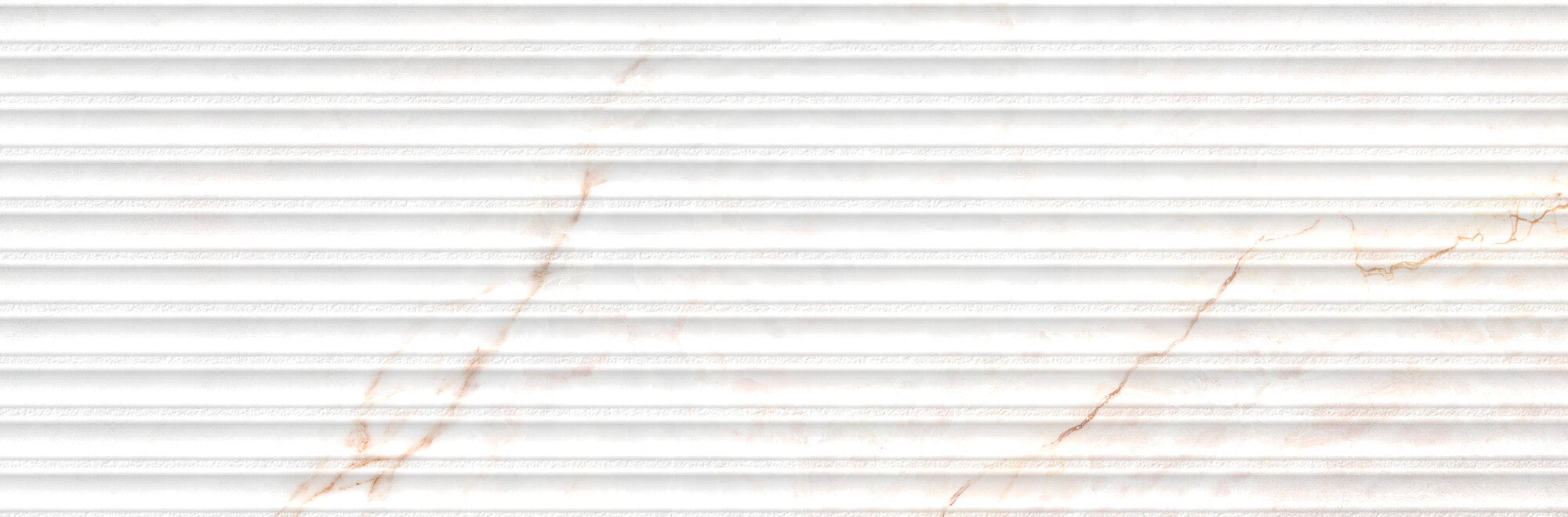 Lia White Decor 33.3x100cm ceramic wall tile featuring linear relief and soft pinkish veining.