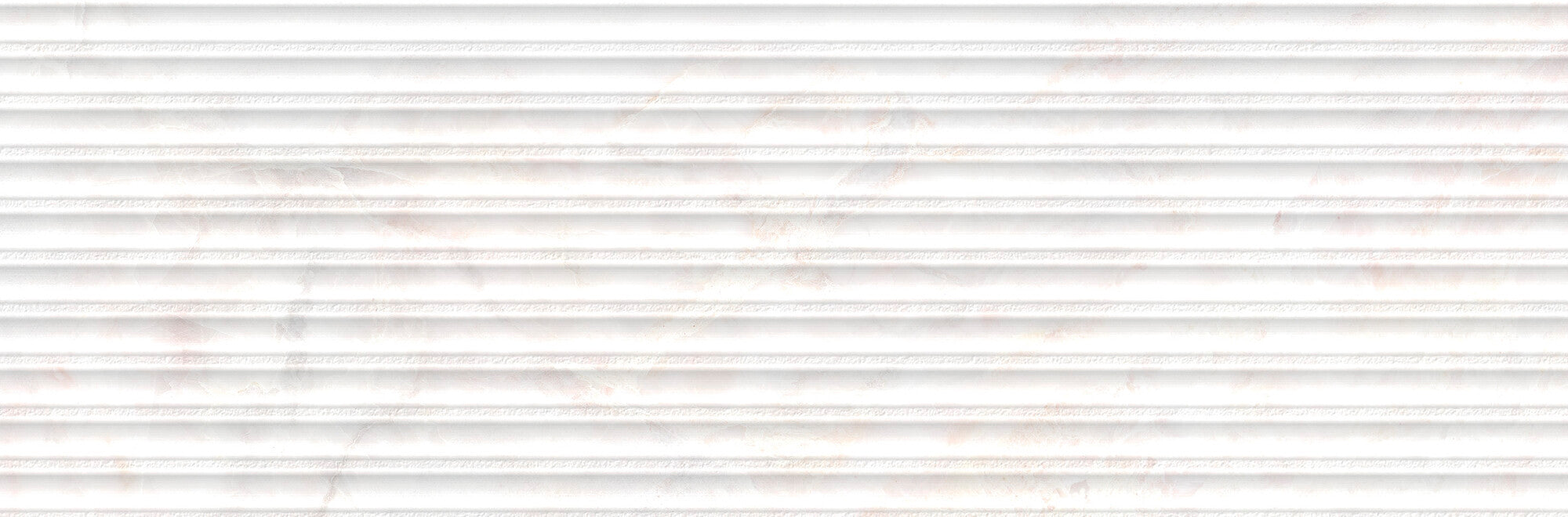 Lia White Decor 33.3x100cm ceramic wall tile with subtle linear relief and soft pinkish veining.