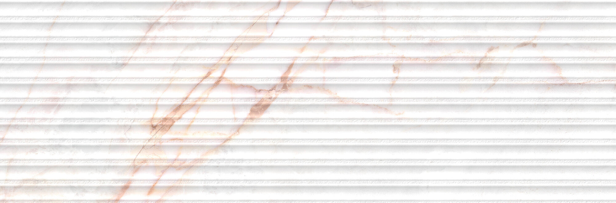 Lia White Decor 33.3x100cm ceramic wall tile with subtle relief and pinkish veining for elegant interiors.