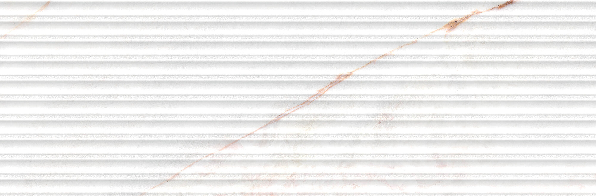 Lia White Decor 33.3x100cm ceramic wall tile with subtle linear relief and pinkish veining.