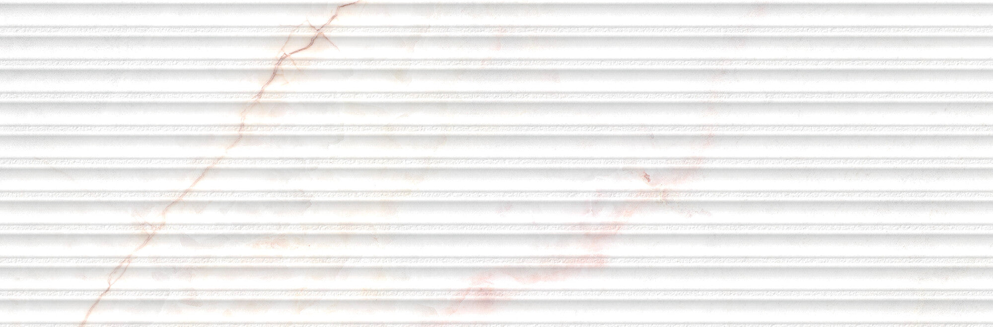 Lia White Decor 33.3x100cm ceramic wall tile with matte finish and subtle pinkish veining, showcasing a textured surface.