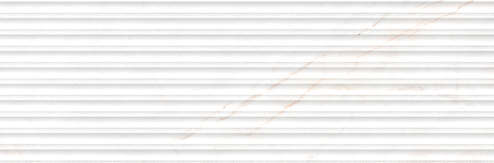 Lia White Decor 33.3x100cm matt ceramic wall tile with linear relief and pinkish veins.