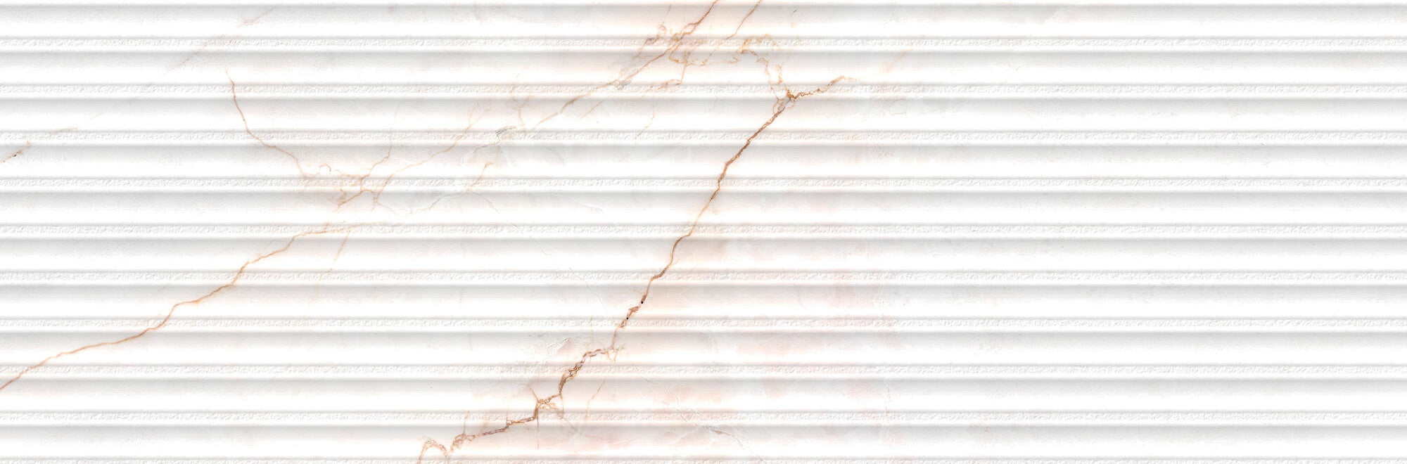 Lia White Decor 33.3x100cm ceramic wall tile with subtle relief and pinkish veining.