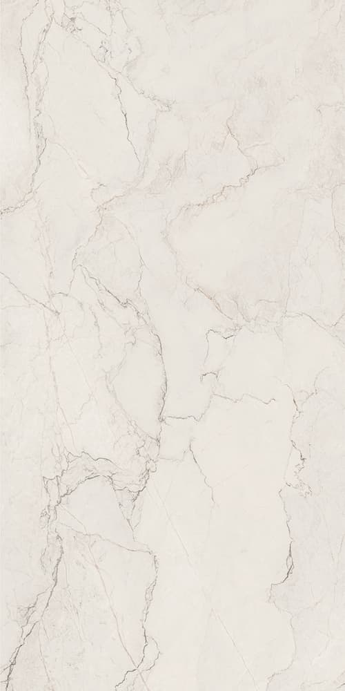 Bolgheri Stone White 60x120cm porcelain tile featuring elegant veining in soft pearl and ivory tones.