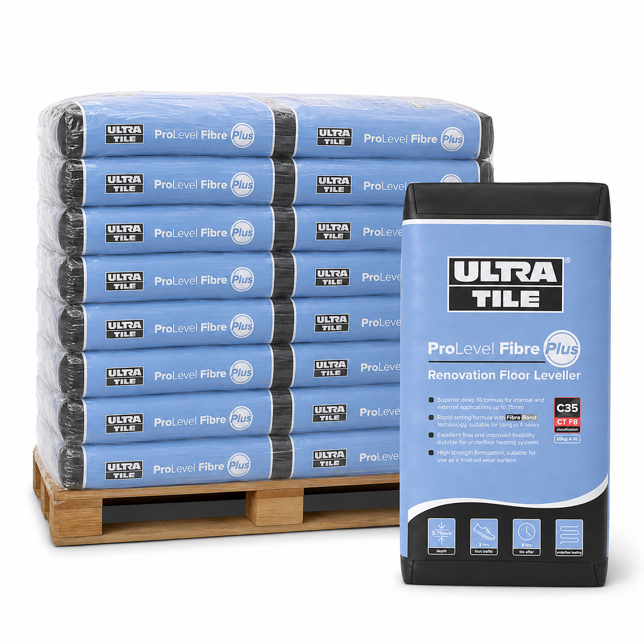 UltraTile ProLevel Fibre Plus Levelling Compound 20kg - Half Pallet (24 Bags)