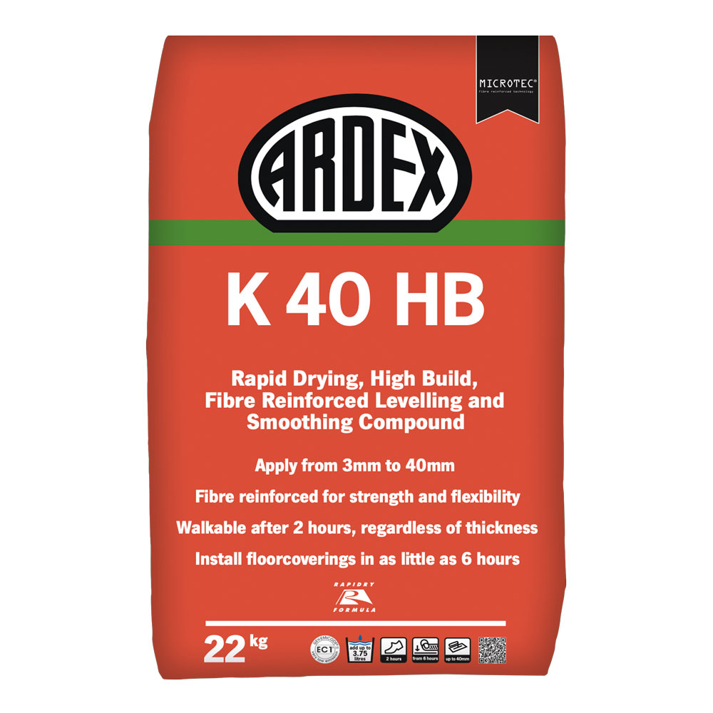 Ardex K40 HB Fibre Reinforced Self Levelling Compound 22kg