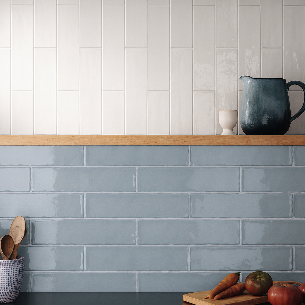 Rural Ocean Blue Gloss 7.5x30cm - £29.99 per M²