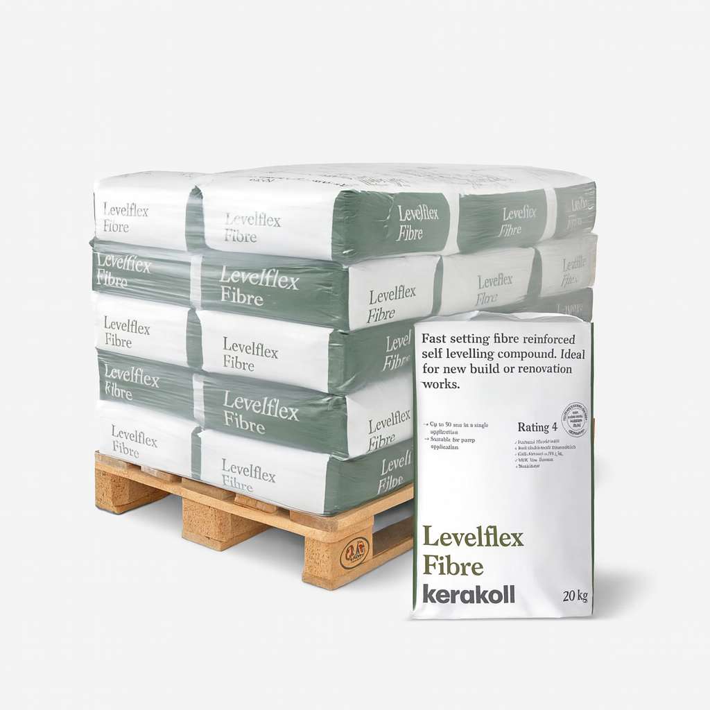 Kerakoll Levelflex Fibre Levelling Compound 20kg HALF PALLET with 24 bags, ideal for new build or renovation works.