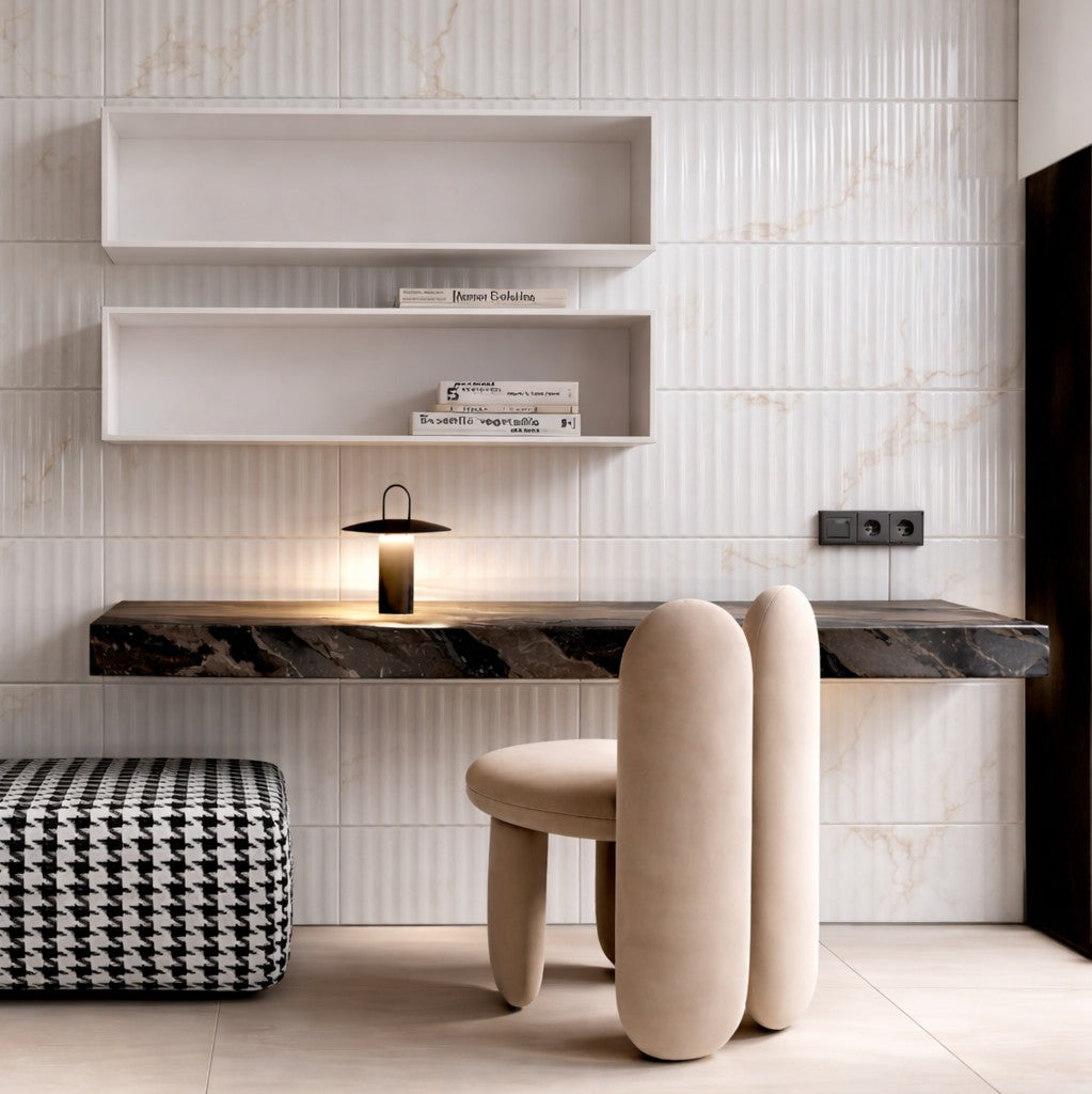 Bon Fluted Gloss 30x60cm - £21.95 per M²