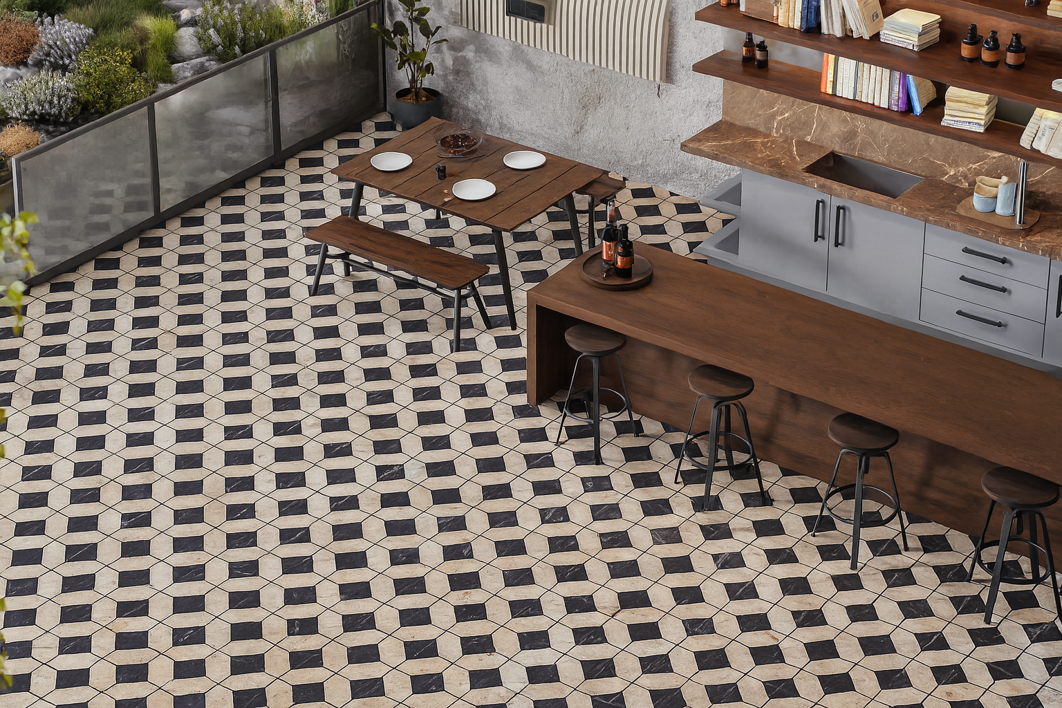 Domus Aurea Nero 60x60cm - £49.99 per M²