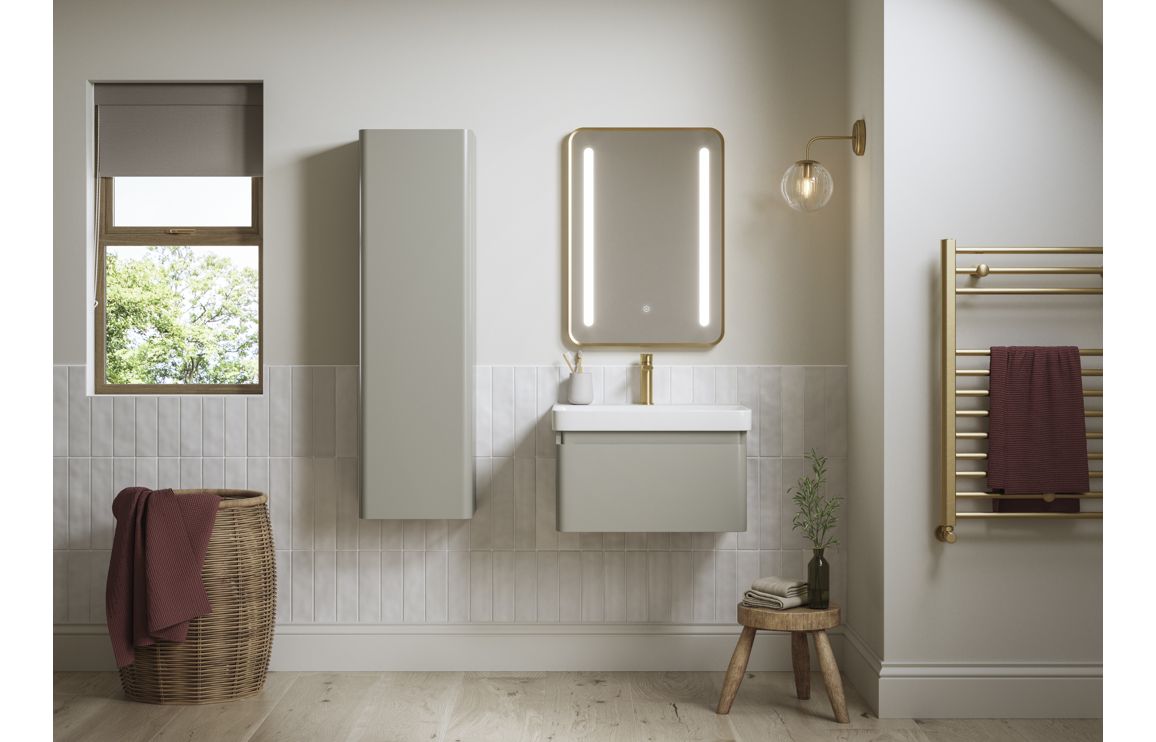 Osmos 500mm Wall Hung 1 Drawer Basin Unit & Basin - Matt Latte