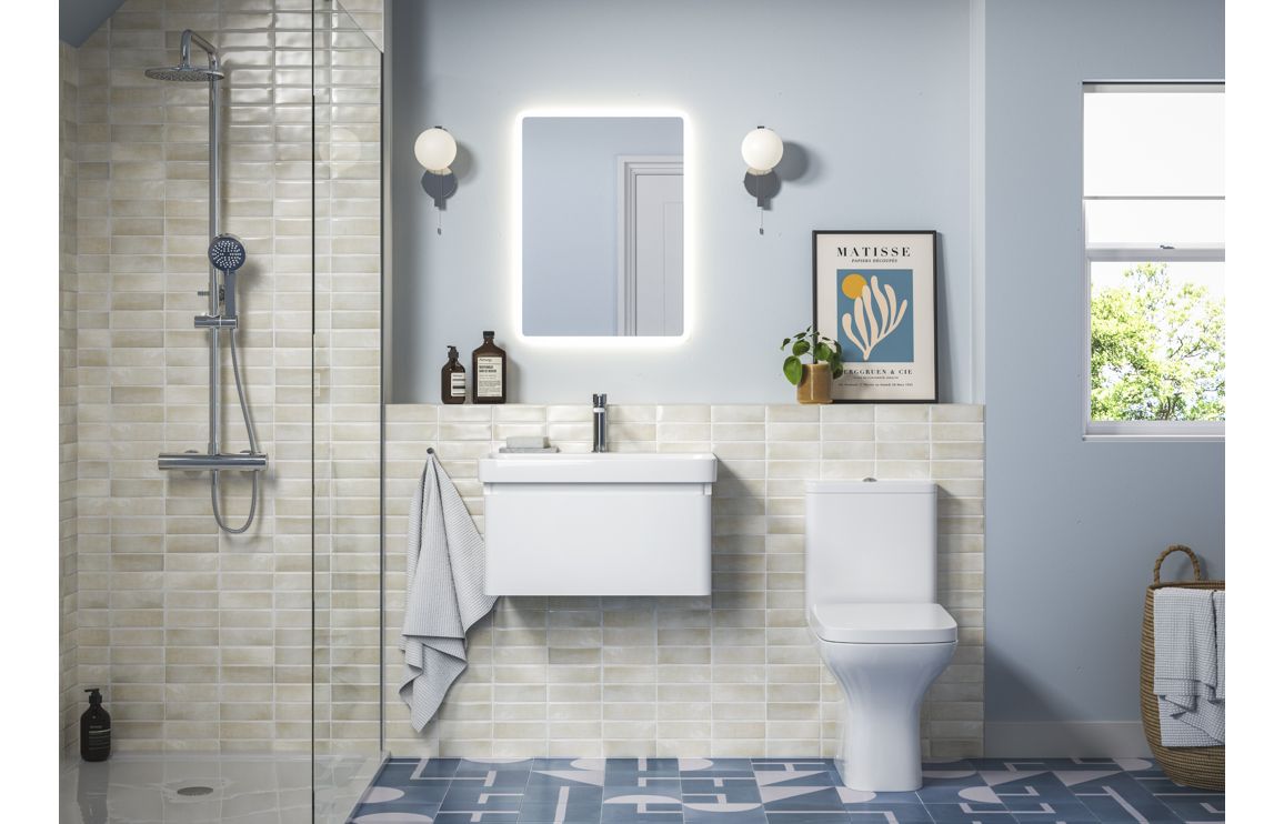 Osmos 805mm Wall Hung 1 Drawer Basin Unit & Basin - Matt White