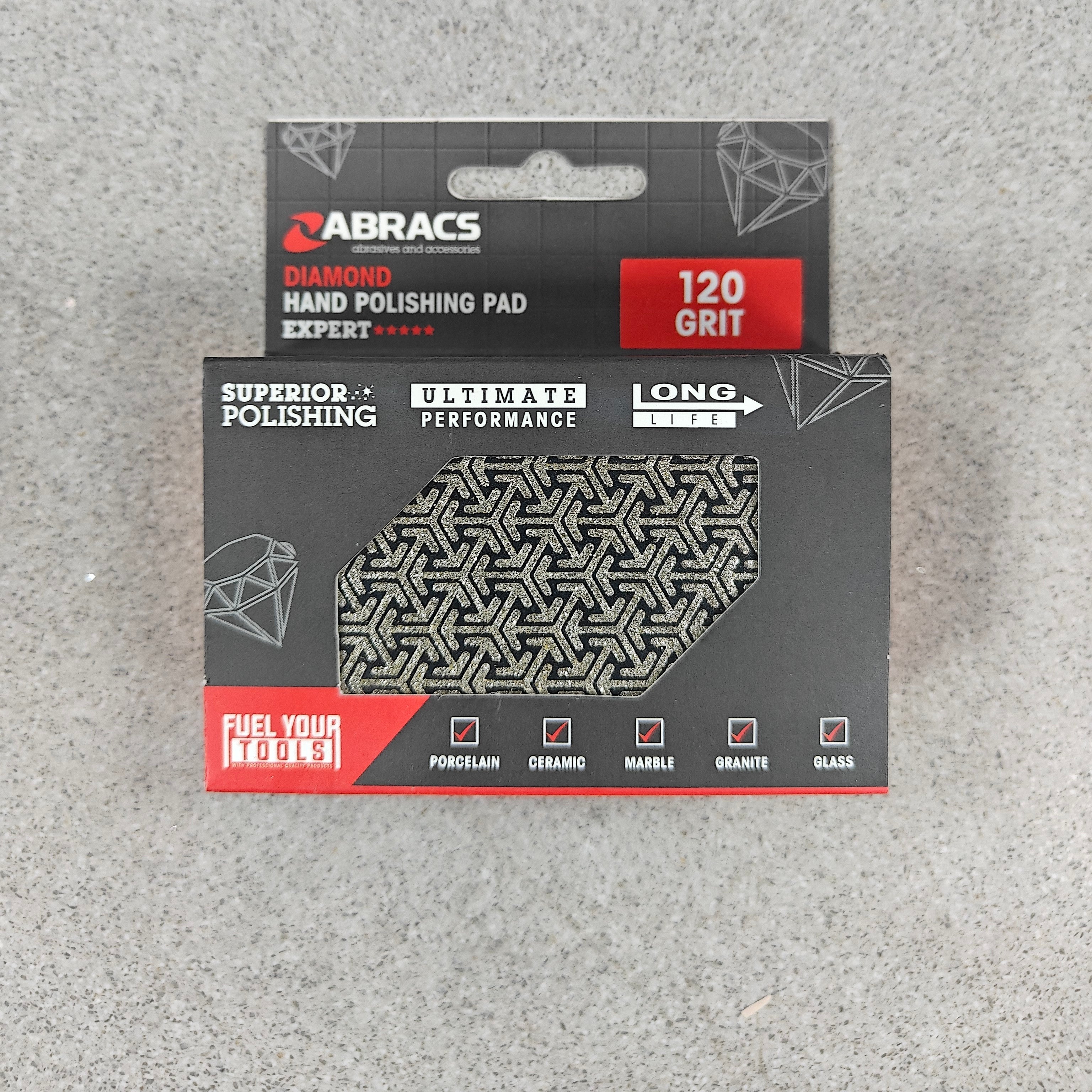 Abracs Diamond Hand Polishing Pad - 120 Grit