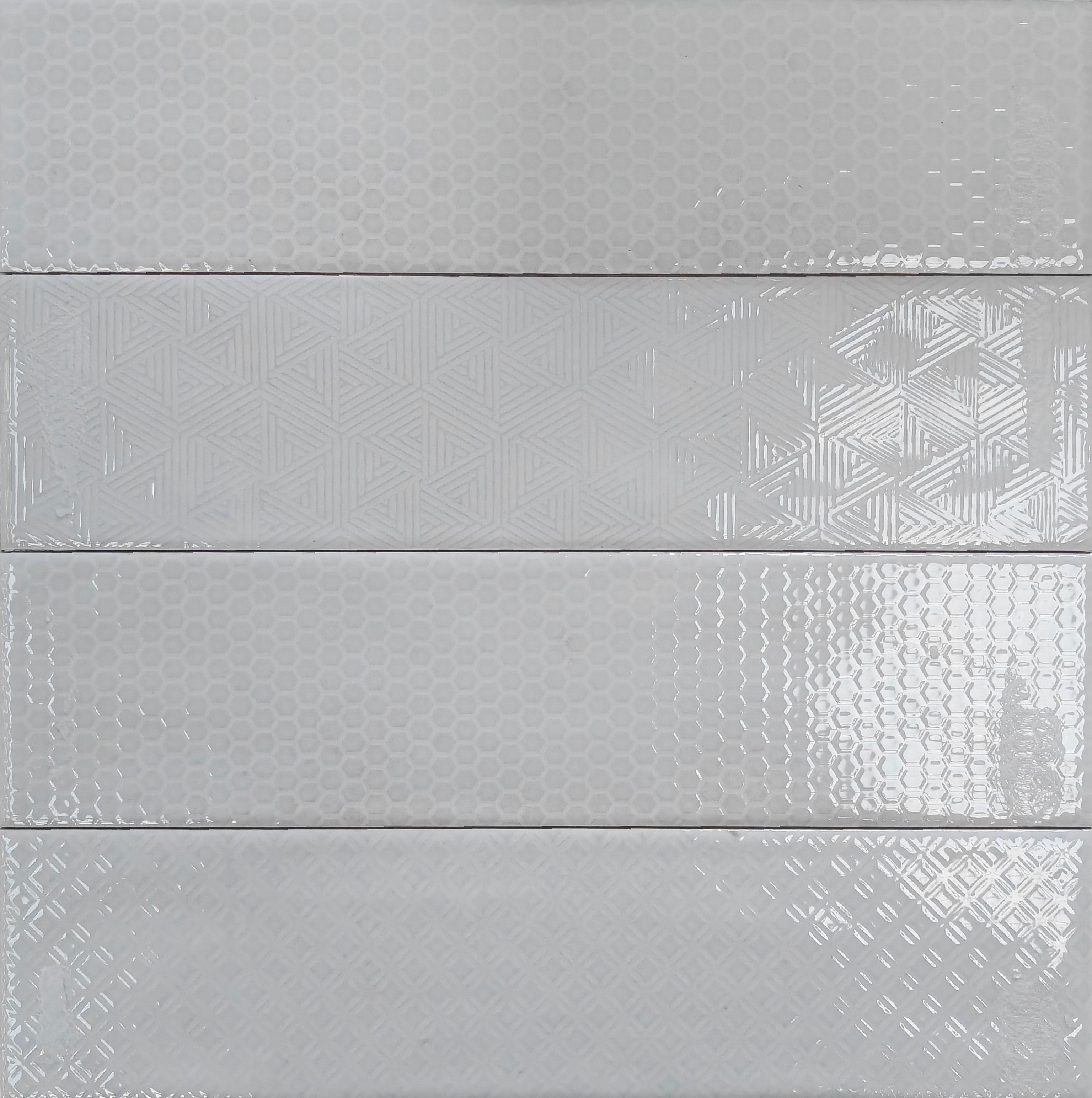 Ness White Decor 7.5x30cm - £38.99 per M²