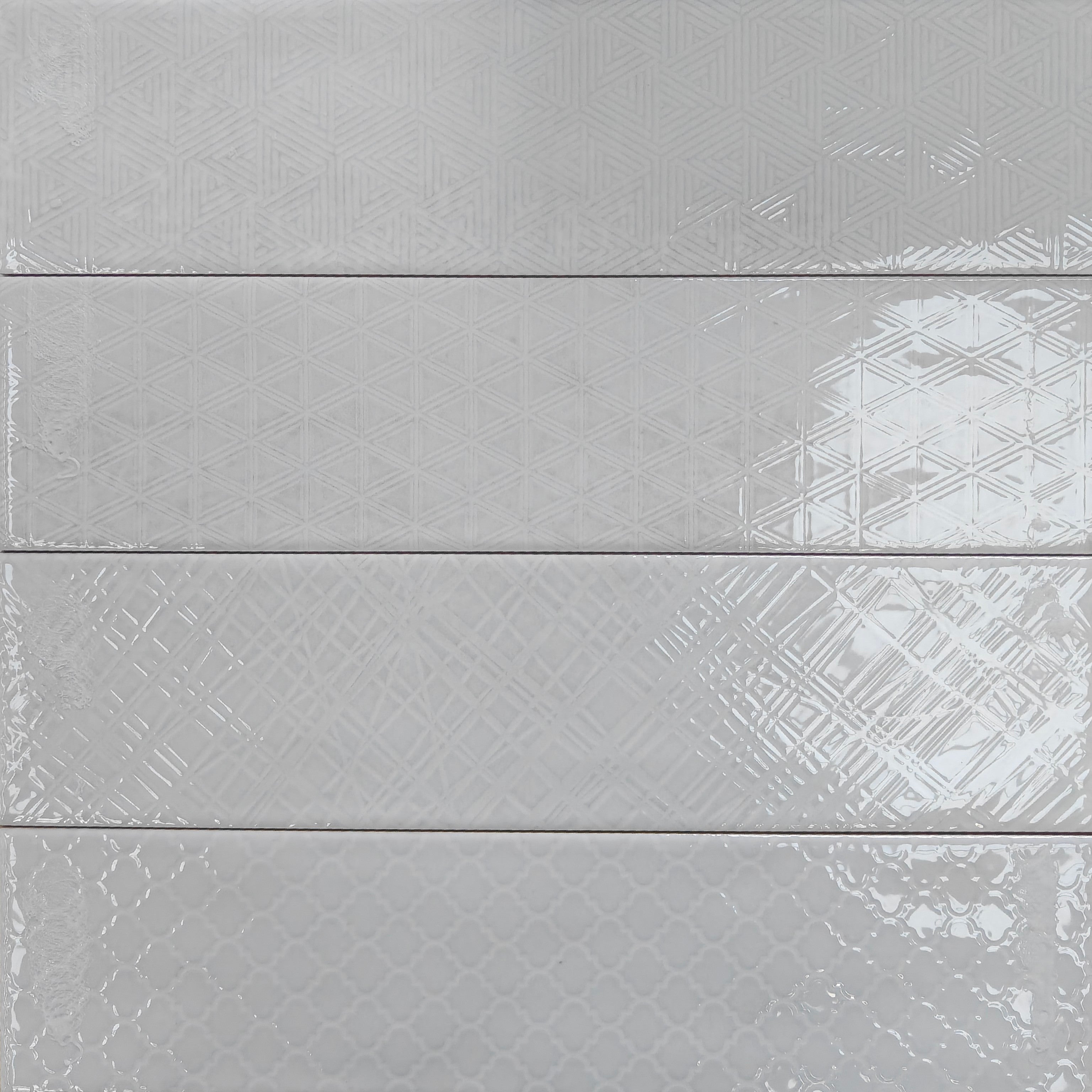 Ness White Decor 7.5x30cm - £38.99 per M²