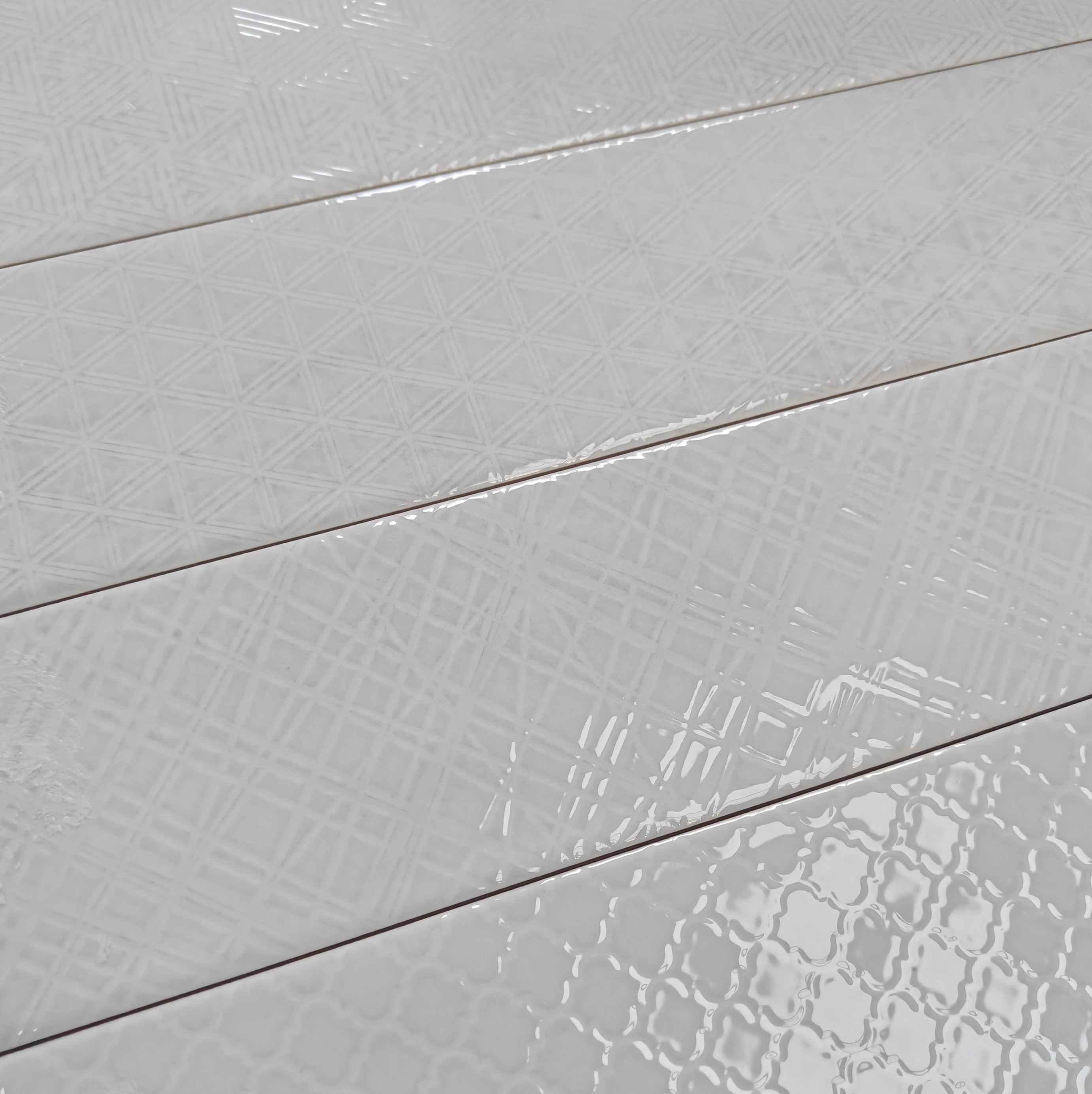 Ness White Decor 7.5x30cm - £38.99 per M²