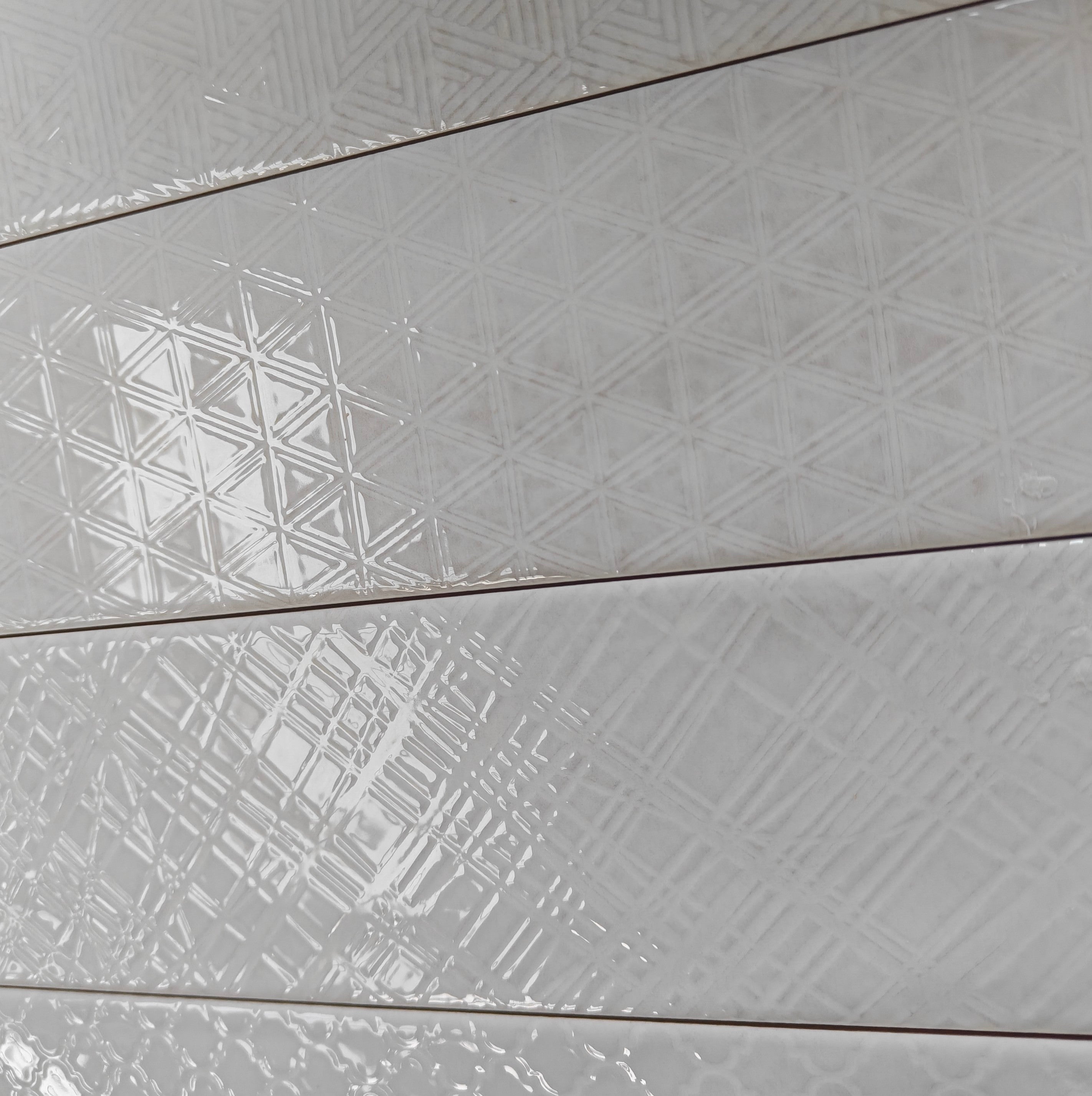 Ness White Decor 7.5x30cm - £38.99 per M²