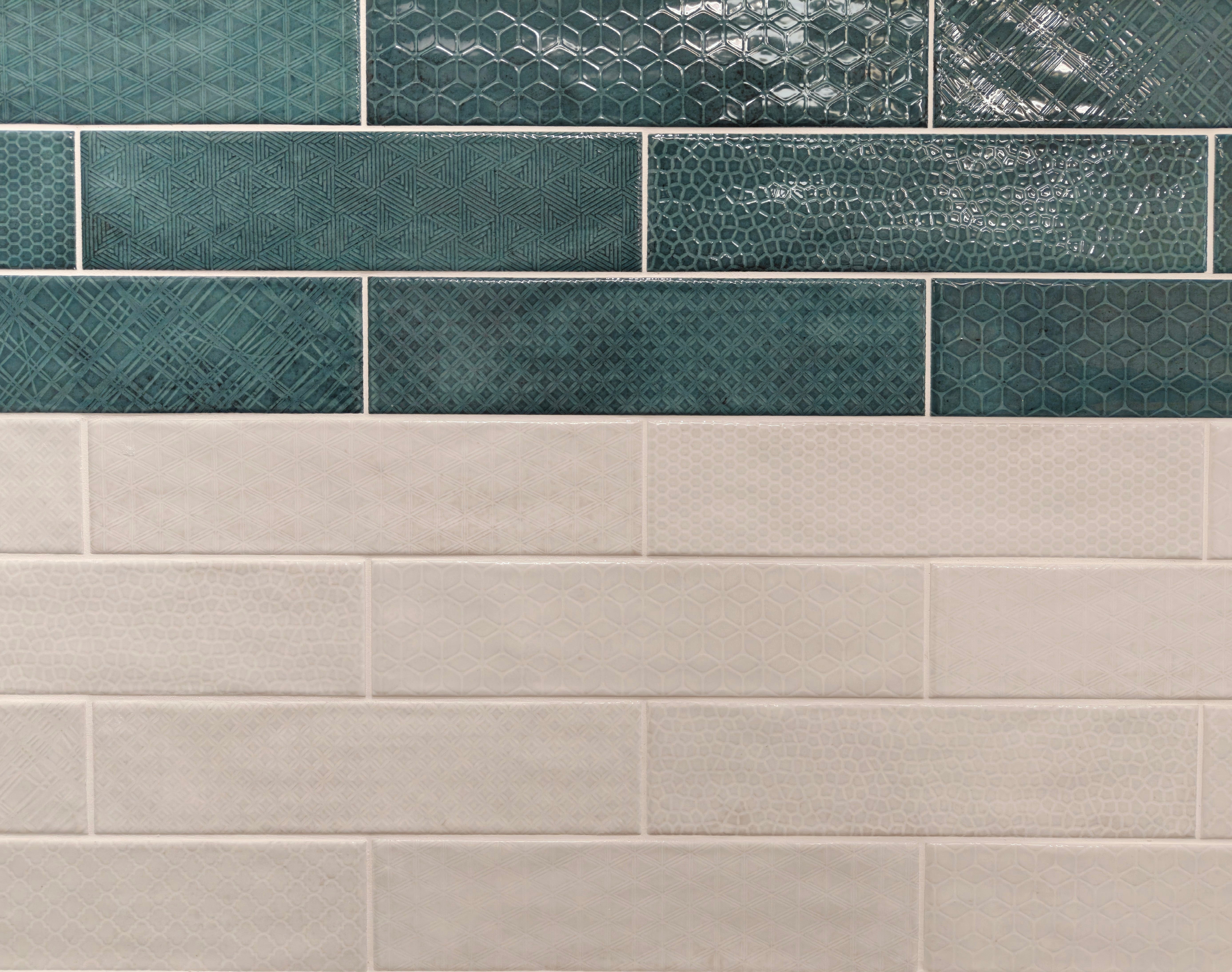 Ness White Decor 7.5x30cm - £38.99 per M²