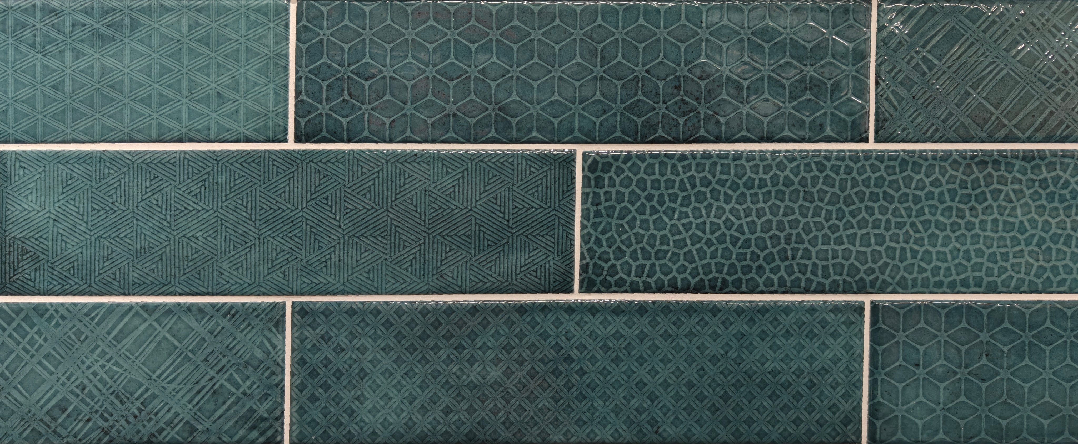 Ness Emerald Decor 7.5x30cm - £38.99 per M²
