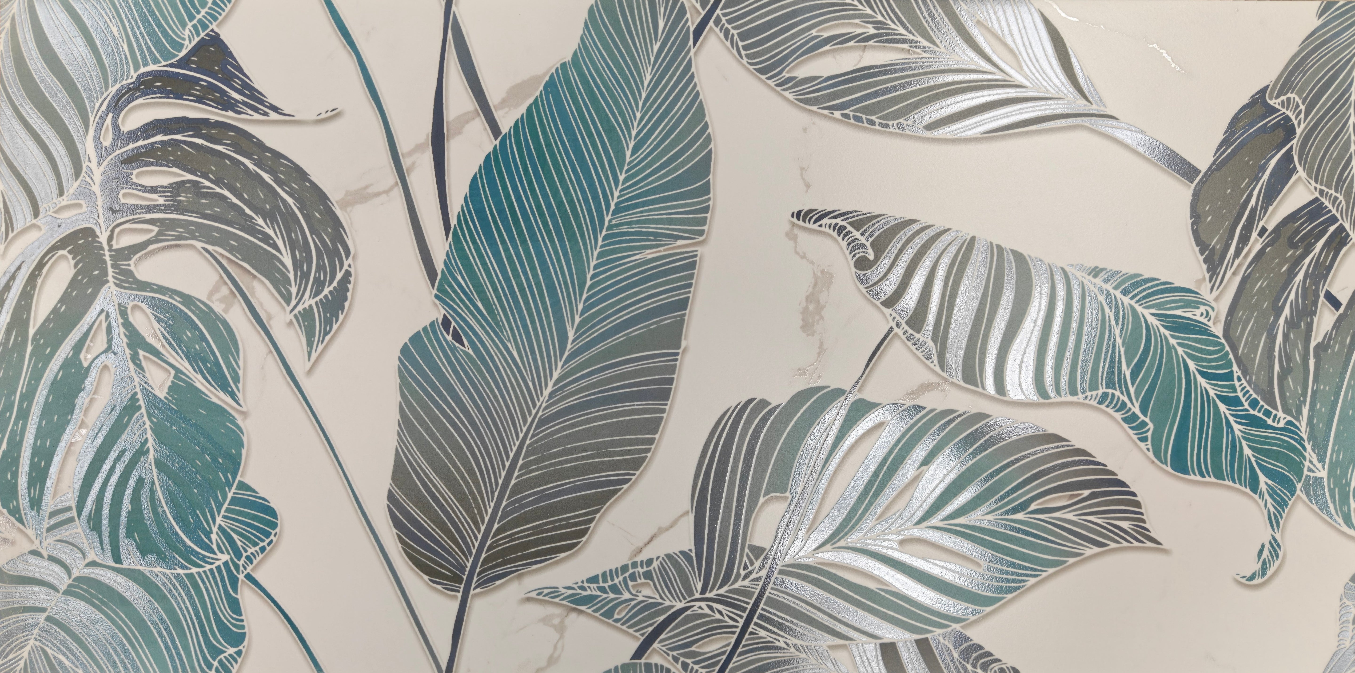 Vienna Green Floral Decor 30x60cm - £23.95 per M²