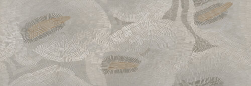Bohemia Avorio hand-crafted ceramic wall tile, 40x120cm, featuring organic patterns and textured surface.