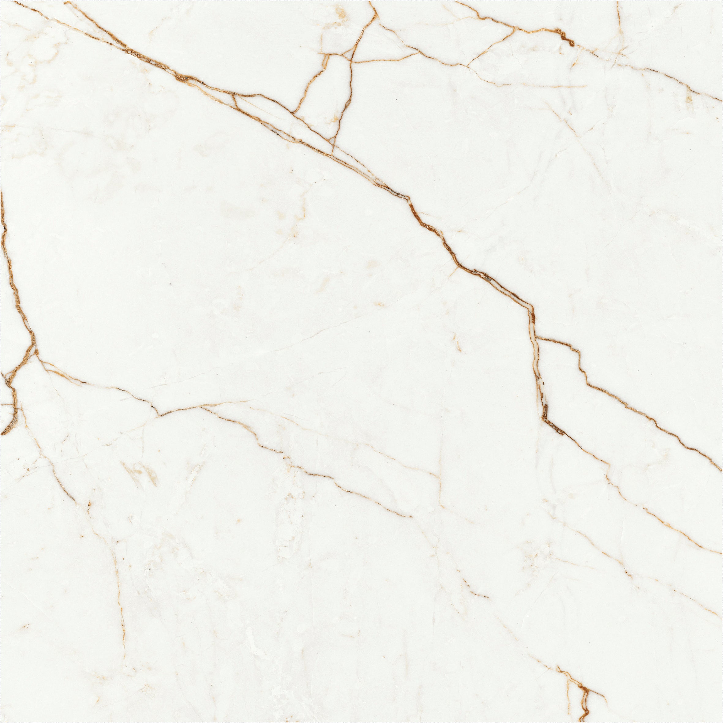 Quant Gold tile featuring a crisp white base with striking gold and soft grey veining, 60x60 cm for modern luxury.