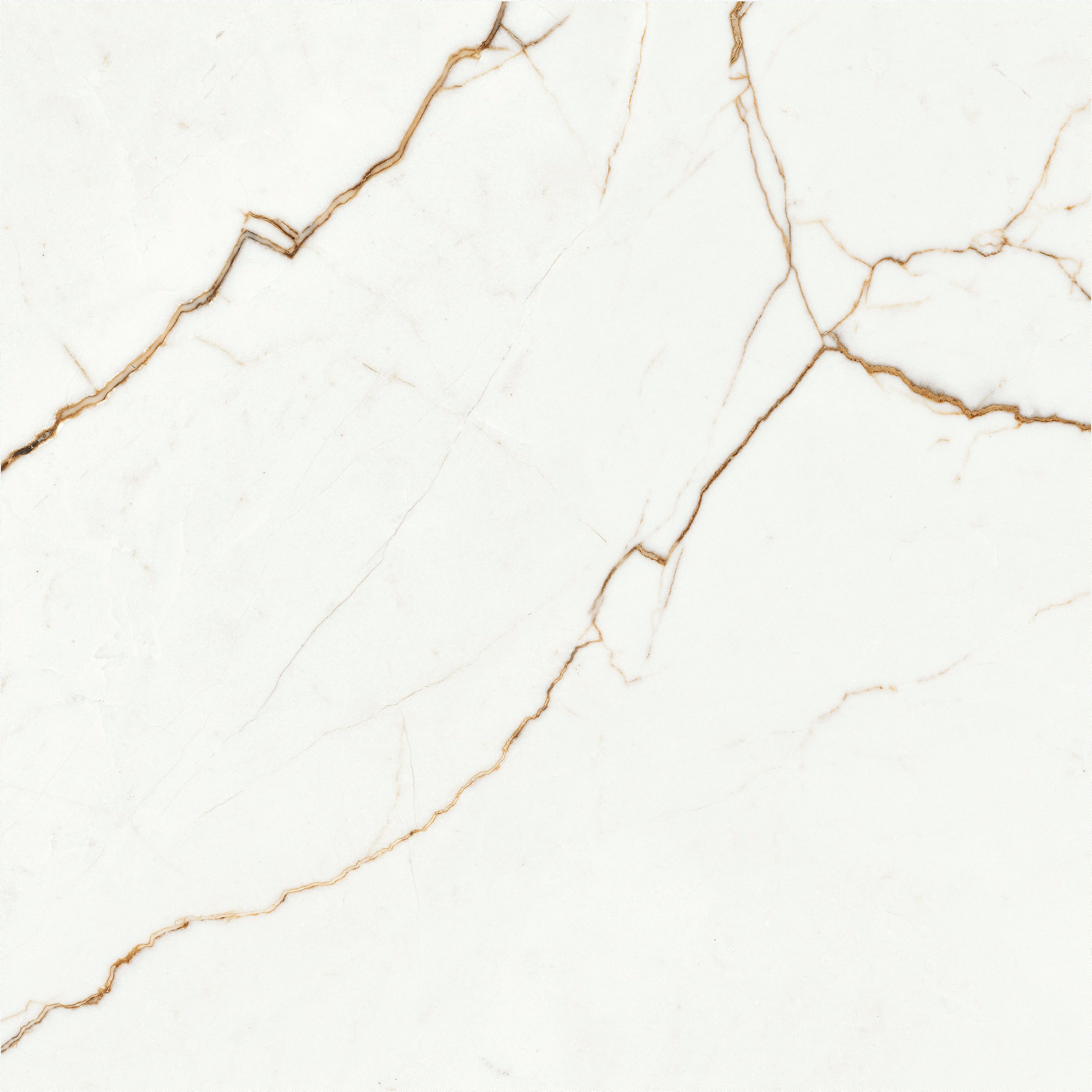 Quant Gold tile design featuring a white base with gold and grey veining for modern luxury.