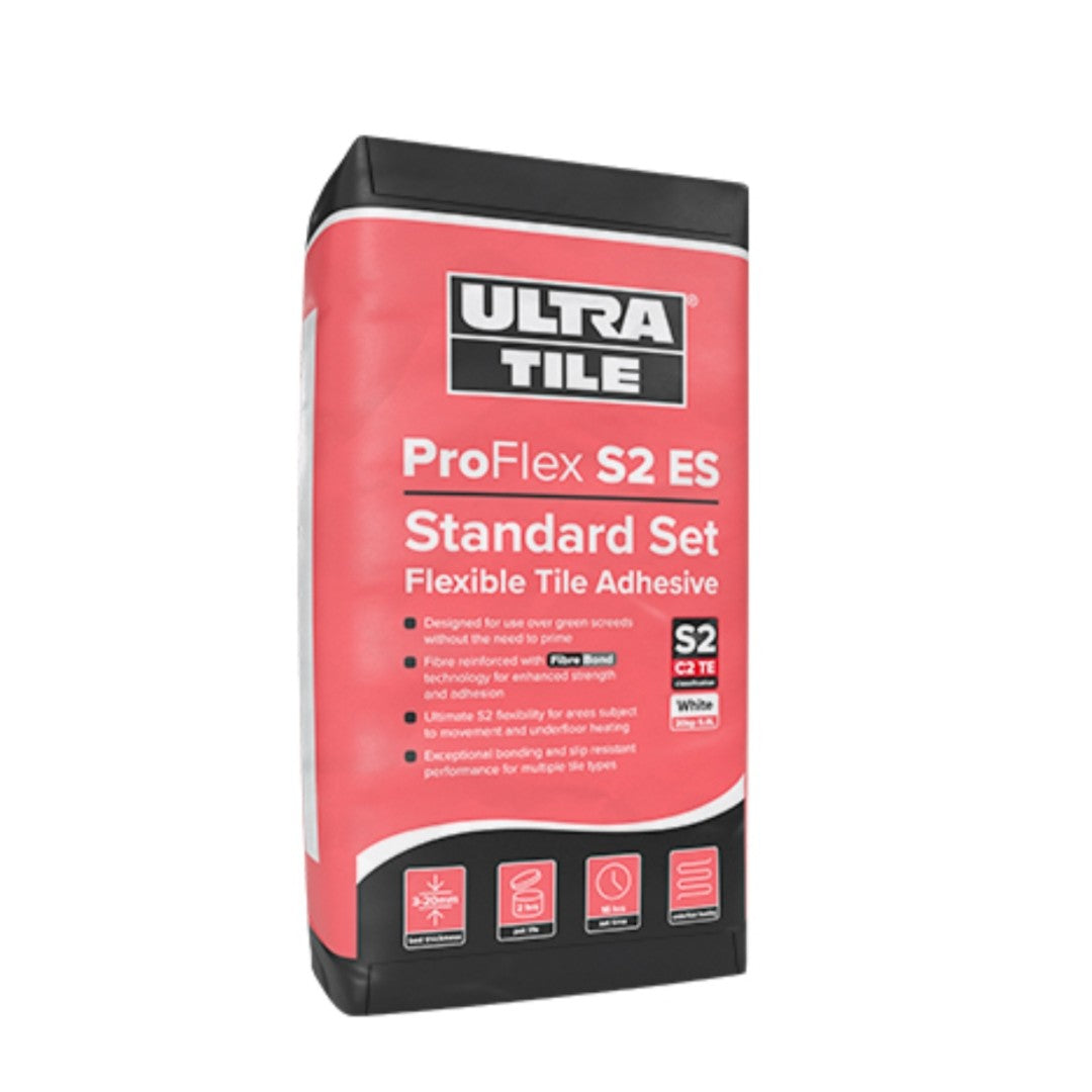Ultra Proflex S2 ES Standard Set Flexible Tile Adhesive 20kg packaging image.