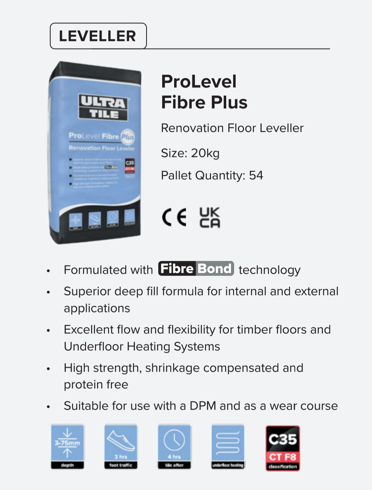 UltraTile ProLevel Fibre Plus Levelling Compound 20kg