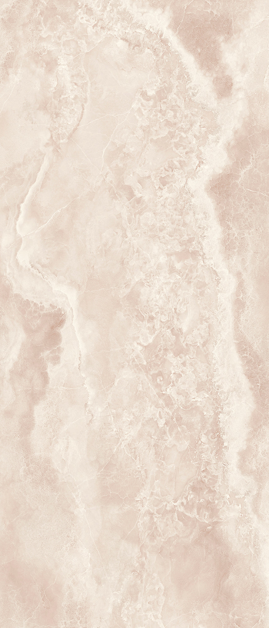 Onyx Diamond Flamingo pink polished porcelain tile 60x120cm, showcasing soft and luminous onyx-effect design.