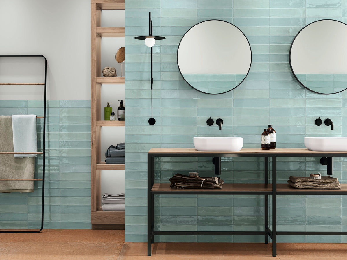 Mired Tile Mire Light Green 7.5x30cm - £36.99 per M² – discountceramicsonline