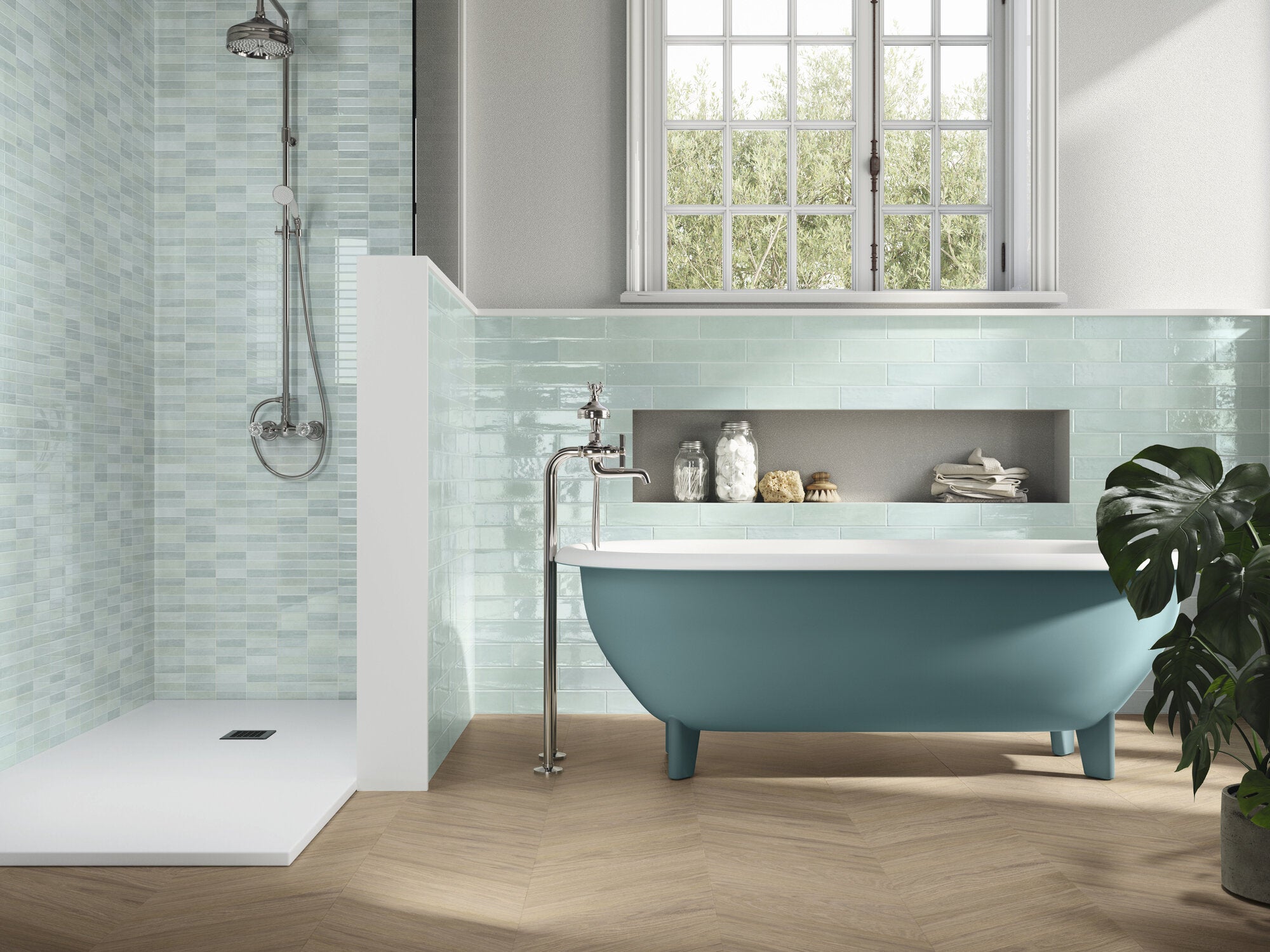 Mire Light Green 7.5x30cm - £36.99 per M²