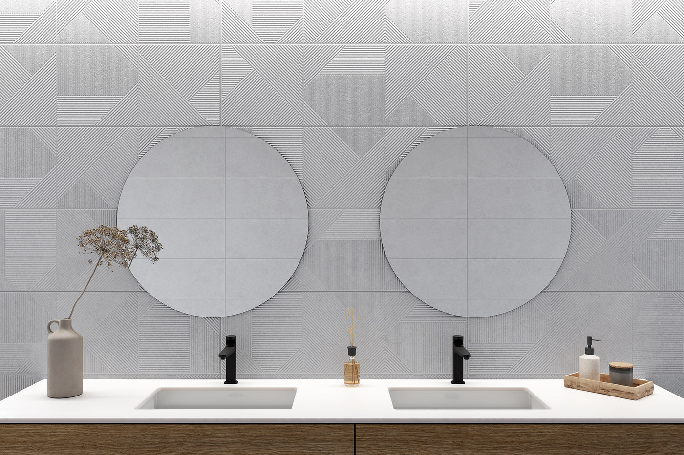 Rhyme White Decor 30x60cm - £31.99 per M²