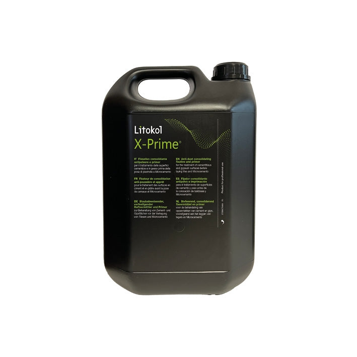 Litokol X-Prime Ready to Use Tiling Primer 5kg packaging featuring high penetration and solvent-free application.
