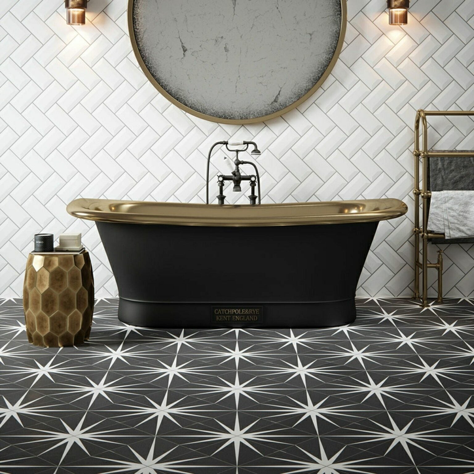 Lilypad Gatsby Noir 20x20cm - £22.99 per M²